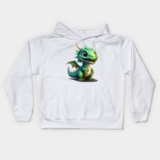 Cute Baby Dragon - Patrick the Green Kids Hoodie